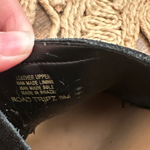 Gianni Bini Black Fringe Mule Sandals Size 8 | Boho Slide Heels - Picture 3 of 5